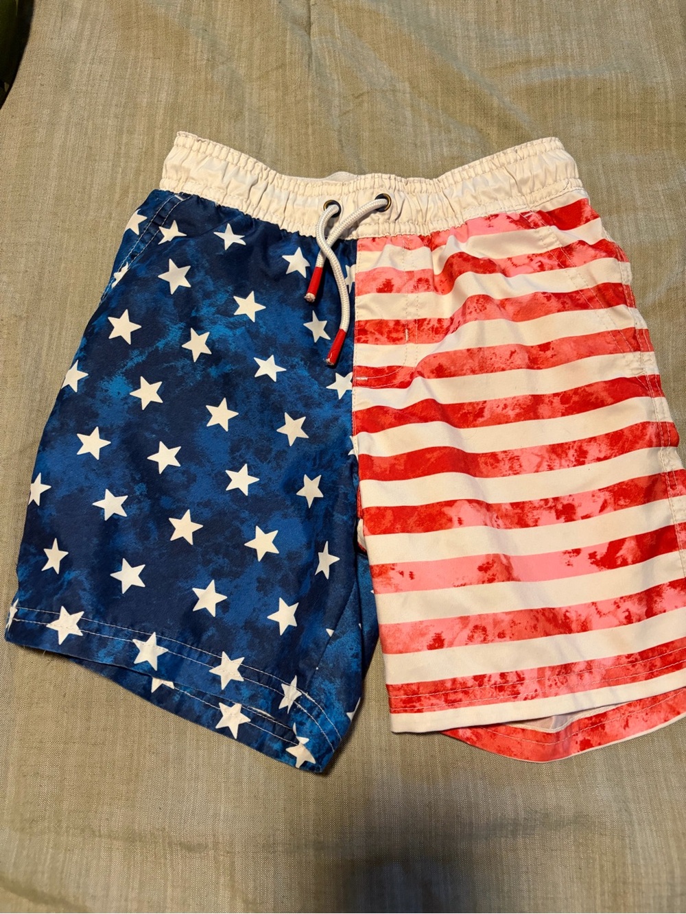 Cat & Jack Red and White Striped Swim Trunks